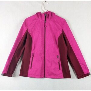Free Tech Womens Jacket Full Zip Size L 12/14 Polyester Blend Pink Blaze